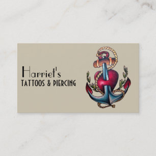 Het koele Tattoo van het Anker met Doordrongen Visitekaartje