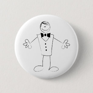 Het koesteren van Bruidegom met Open Wapens Ronde Button 5,7 Cm