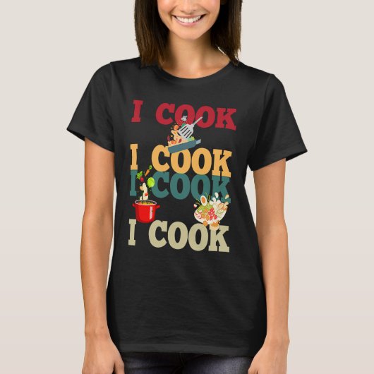 Het koken van Levensmiddelen Ontvangt potten en bl T-shirt (Voorkant)
