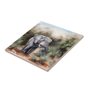 Het komen door olifantentegel tegeltje