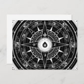 Het kompas nam - (Zwart) Briefkaart toe (Voorkant / Achterkant)