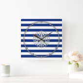 Het Kompas van de Stijl van het chroom op Vierkante Klok (Huis)