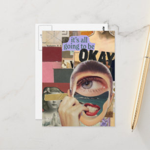 Het komt goed Mixed Media Collage Briefkaart