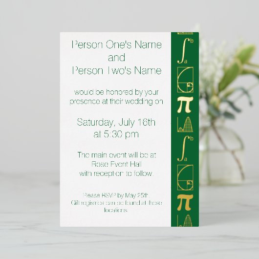 Het komt neer op een groene Folie uitnodiging (Staand Voorkant)