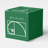 Het komt overeen met een groene doos bedankdoosjes (Voorkant Zijde)