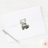 Het konijn. Een helikopterpiloot. STICKERS! Ronde Sticker (Envelop)