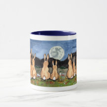 "Het konijn in de maan" Rabbit Family Coffee Mok