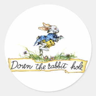 Het konijnengat omlaag ronde sticker