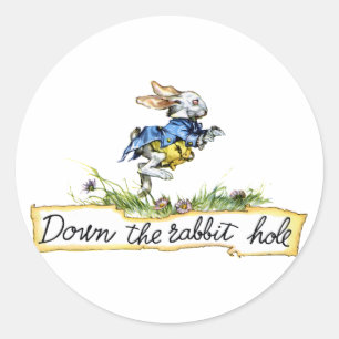 Het konijnengat omlaag ronde sticker