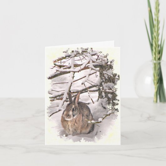 Het Konijntje van de sneeuw dankt u Bedankkaart (Voorkant)