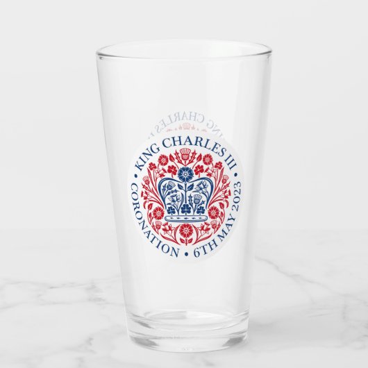 Het koningsembleem van koning Charles 2023 Glas (Achterkant)