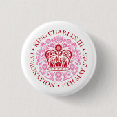 Het koningsembleem van koning Charles 2023 Ronde Button 3,2 Cm (Voorkant)
