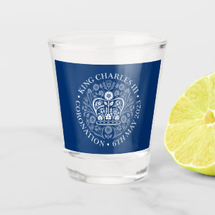 Het koningsembleem van koning Charles 2023 Shot Glas