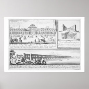 Het koninklijk paleis in Isfahan, een doorsnede va Poster