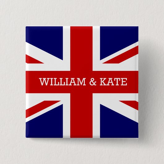 Het koninklijke huwelijk - William & Kate Vierkante Button 5,1 Cm (Voorkant)