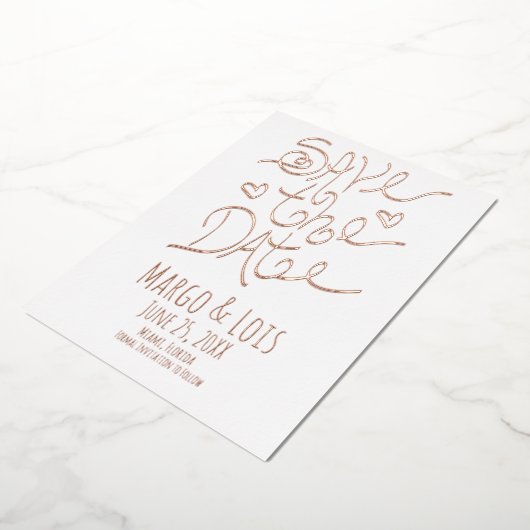 Het Koolstof die sparen de Datum drukken Folie Uitnodiging (Gedraaid)