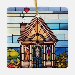 Het koor van de aarde - Little House Glas in lood Keramisch Ornament