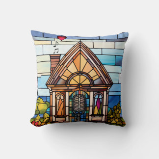 Het koor van de aarde - Little House Glas in lood Kussen