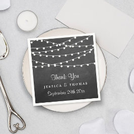 Het koord licht op het Collectie van de bruiloft v Servetten