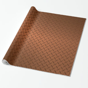Het koper Diamondplate kijkt Patroon Cadeaupapier