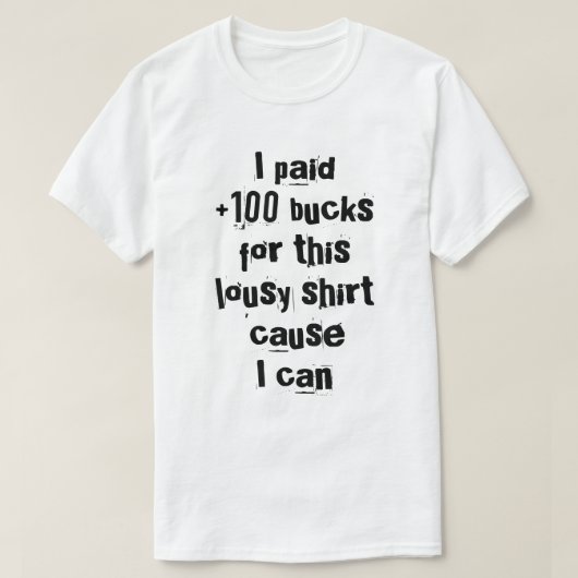 het koper van rijke mensen t-shirt (Design voorkant)