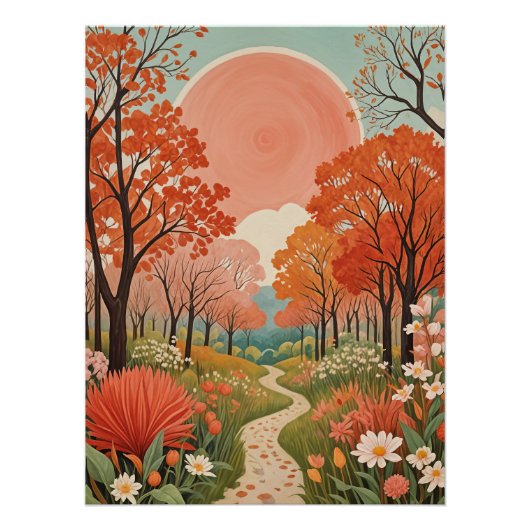Het Koraal Zon Pad Perfect Poster (Voorkant)