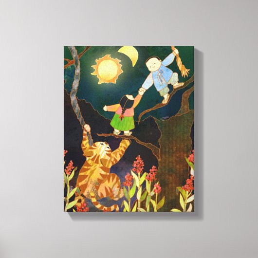 Het Koreaanse volksverhaal Sun & Moon Canvas Afdruk (Voorkant)