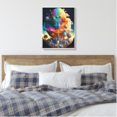 “Het kosmische kind van de schepping” Canvas Afdruk (Insitu (Slaapkamer))