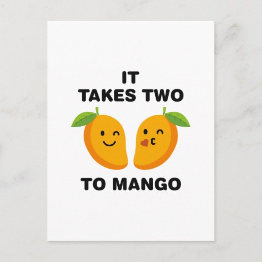 Het kost twee keer mango briefkaart (Voorkant)