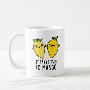 Het kost twee keer mango Funny Dansende Fruit Pun Koffiemok