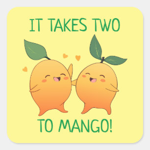 Het kost twee keer mango vierkante sticker