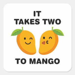 Het kost twee keer mango vierkante sticker