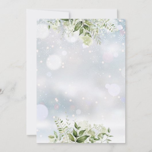 Het koude buiten groen winterroze Baby shower Kaart (Achterkant)