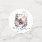Het koude buiten het winterbos Beren Baby shower Confetti (Kleine voorkant)