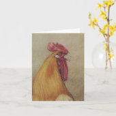 Het kraaien de Kunst Notecard van de Vogel van de Kaart (Gele Bloem)