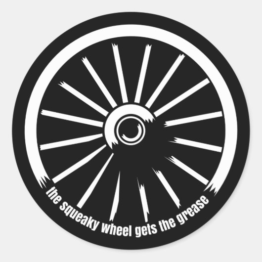 Het kraakwiel krijgt het vet ronde sticker (Voorkant)