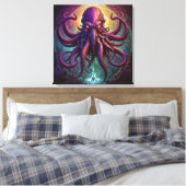 Het Kraken Zee Monster Canvas Afdruk (Insitu (Slaapkamer))