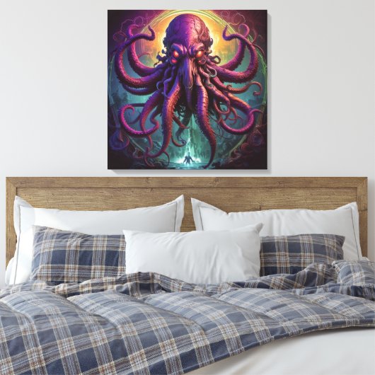Het Kraken Zee Monster Canvas Afdruk (Insitu (Slaapkamer))