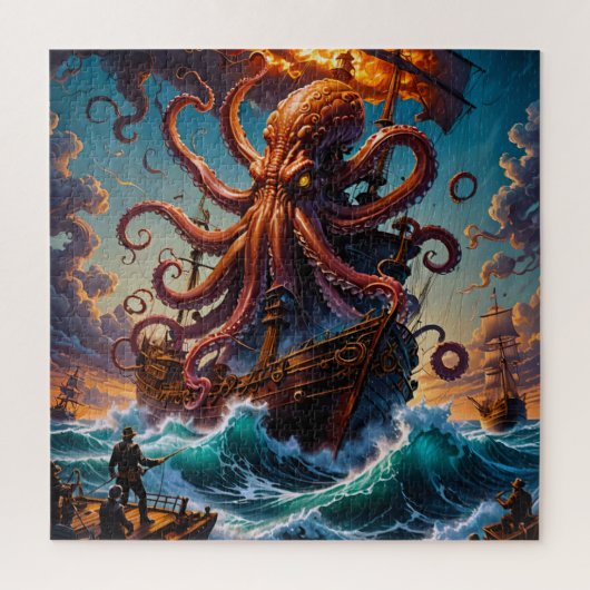 Het Kraken Zee Monster Legpuzzel (Verticaal)