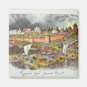 Het Kremlin in Moskou in de tijd van Tsar Ivan III Magneet