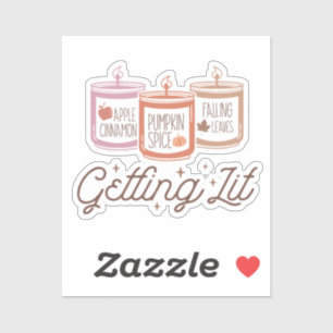 Het krijgen van aangestoken kaarsen van de herfst sticker