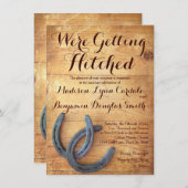 Het krijgen van gehitte Dubbele Hoefijzer Wedding Kaart (Voorkant / Achterkant)