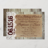 Het krijgen van gehitte Rustic de Uitnodigingen va (Voorkant / Achterkant)