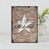 Het krijgen van gehitte Rustic Star Brick Wedding Kaart (Staand voorkant)