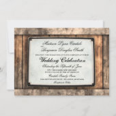 Het krijgen van gehitte Rustic Wood Wedding Uitnod Kaart (Achterkant)