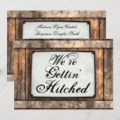 Het krijgen van gehitte Rustic Wood Wedding Uitnod Kaart (Voorkant / Achterkant)
