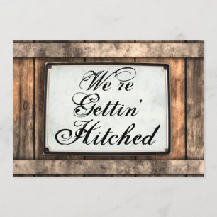 Het krijgen van gehitte Rustic Wood Wedding Uitnod Kaart