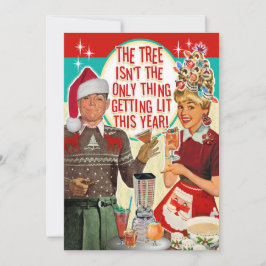 Het krijgen van Lit Kerstmis Party Uitnodiging - P