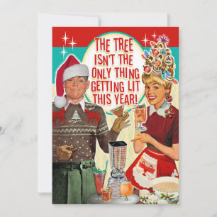 Het krijgen van Lit Kerstmis Party Uitnodiging - P