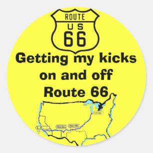 Het krijgen van Mijn Kicks Route 66 Ronde Sticker
